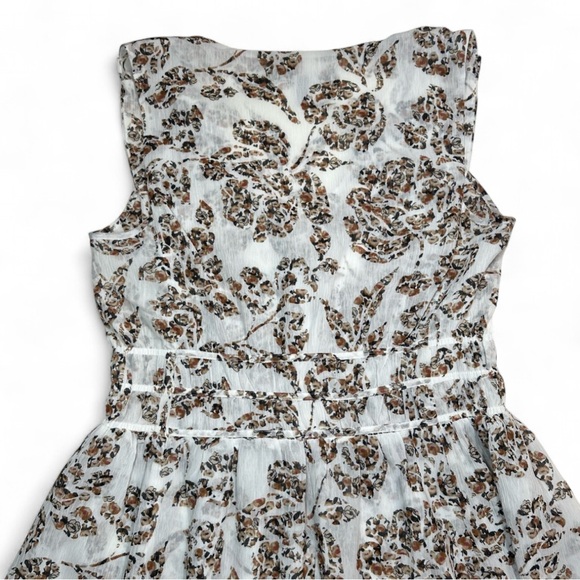 White House Black Market Brown and White Floral Sleeveless Midi Dress - Picture 7 of 7
